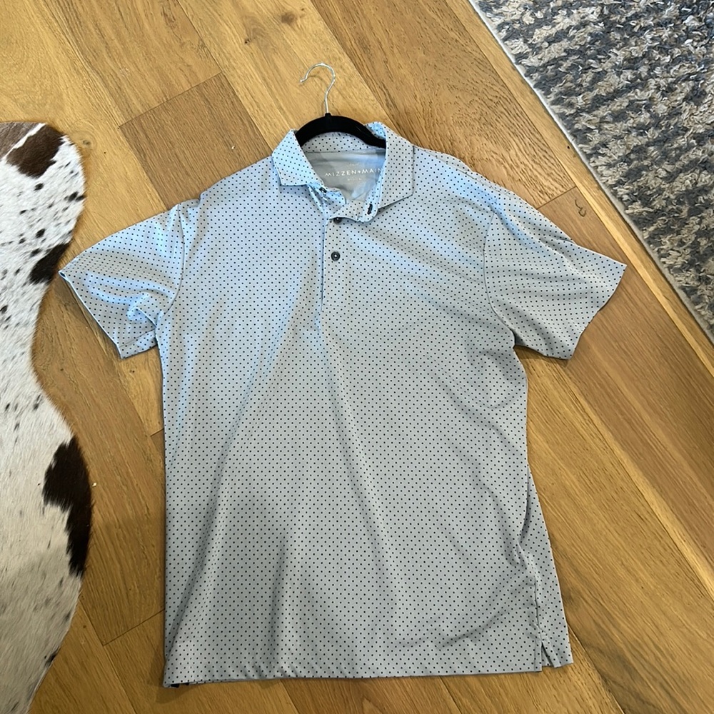 Peter Millar Grey & White Dotted Phil Michelson Golf Polo